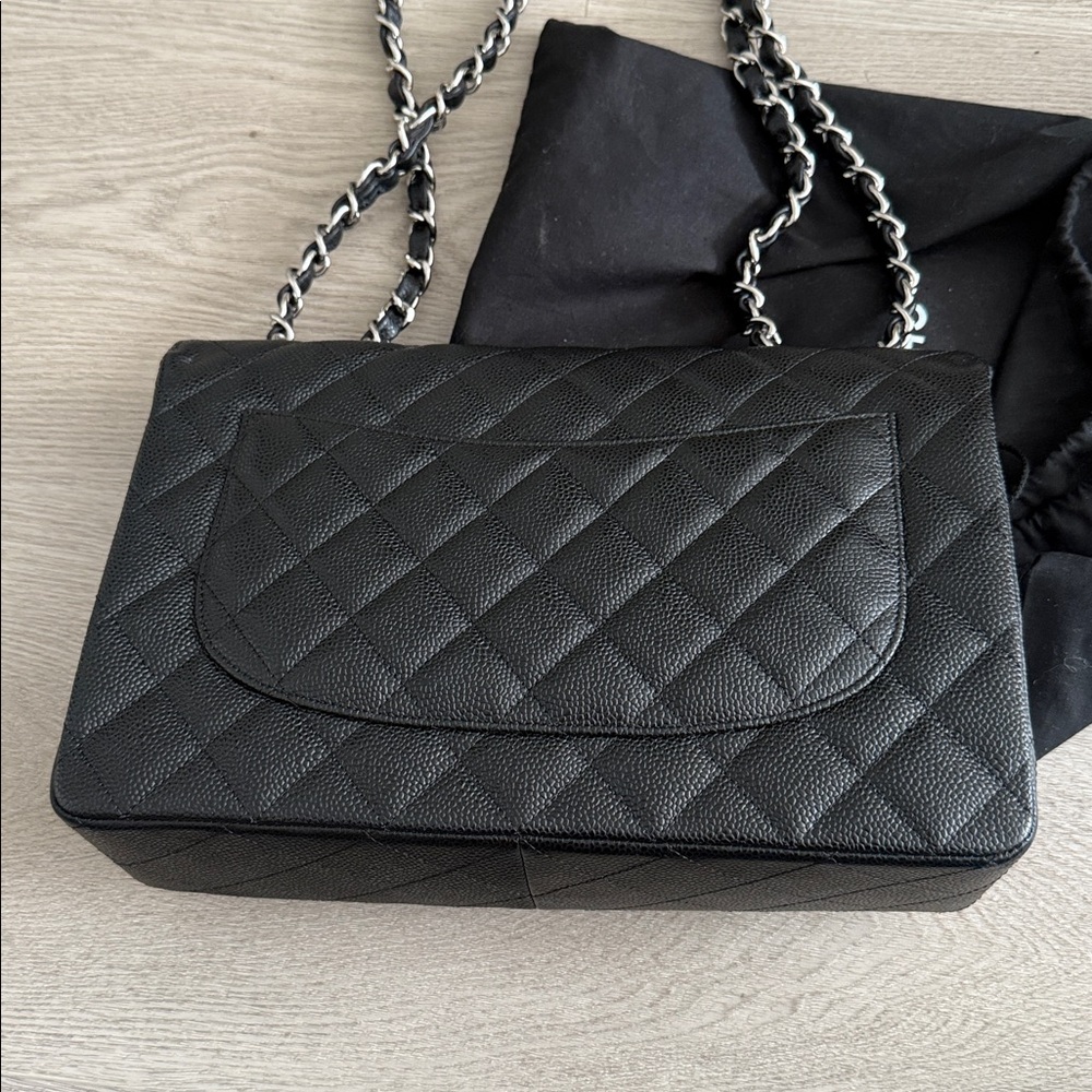 Chanel Pebbled Leather Jumbo Classic Bag - Picture 12 of 12